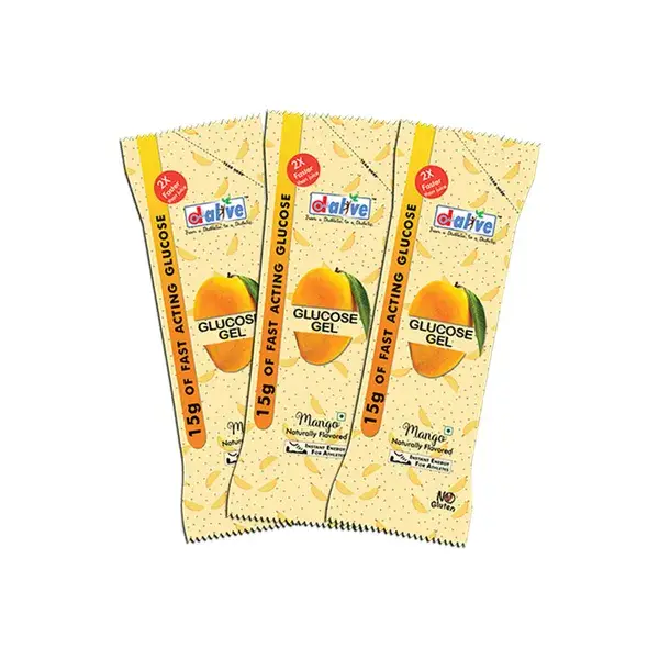 D Alive - 15G Of Fast Acting Glucose Gel - with Pectin, Citric Acid - for Treating Hypoglycaemia - Mango