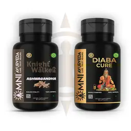 Omni Ayurveda - Knight Walke Ashwagandha and Diabacure Capsule - for Stress and Anxiety Relief icon