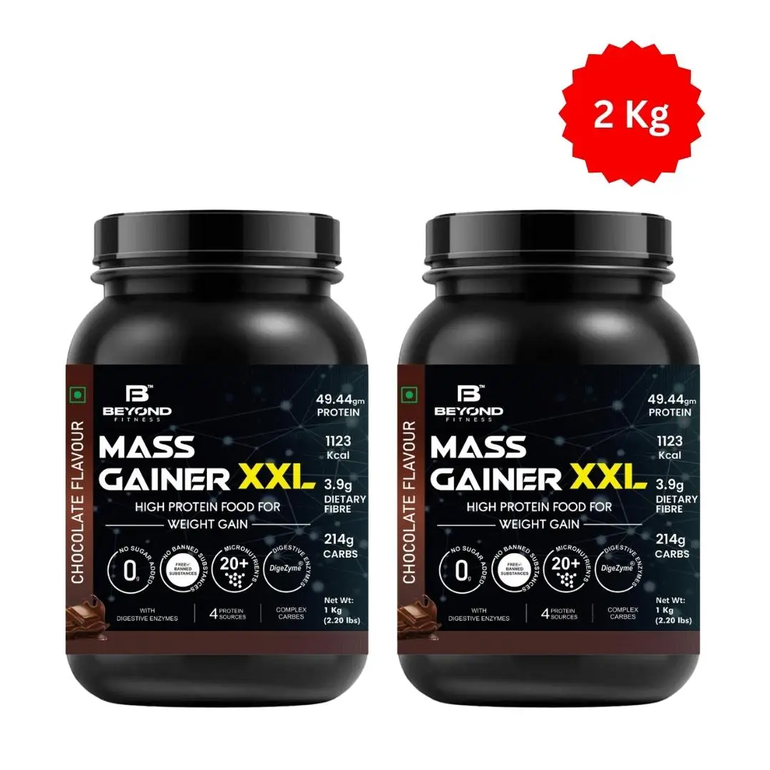 Beyond Fitness - Mass Gainer XXL with Digezyme, Complex Carbs and Protein - for Muscle Gaining - 2000 gm