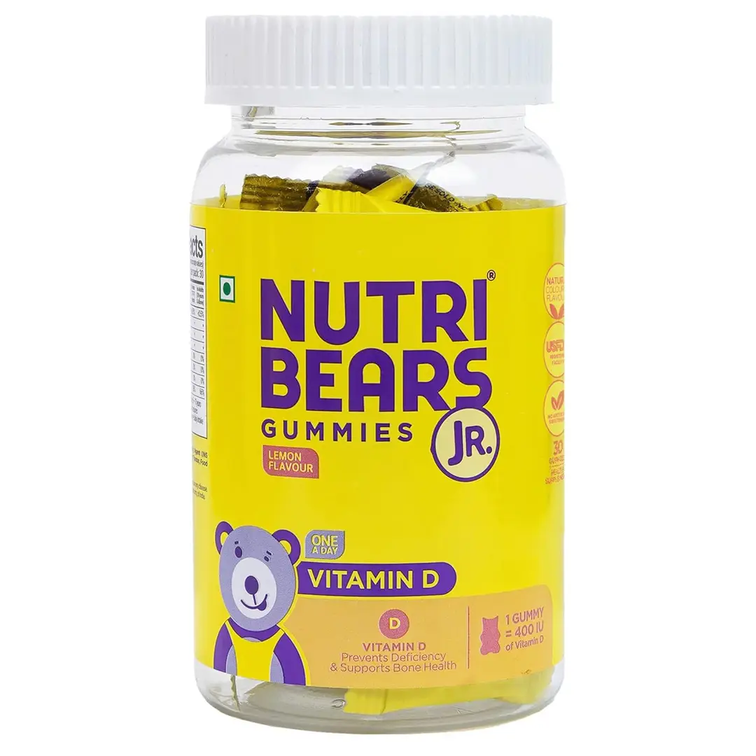 NutriBears Vitamin D Gummies for Kids and Teens for Enhanced Calcium Absorption - Pack of 1 (30 Gummies)