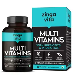 Zingavita Probiotics and Prebiotics Multivitamin with Vitamins C, D, Zinc and Biotin for Better Immunity and Joint Support icon