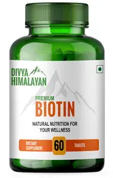Divya Himalayan Biotin Tablets - for Hair Growth Vitamin B7 Supplement Promote Hair Health, Glowing Skin, & Support Healthy Nails Enriched With Keratin Multivitamin for Men Women – 60 Tablets icon