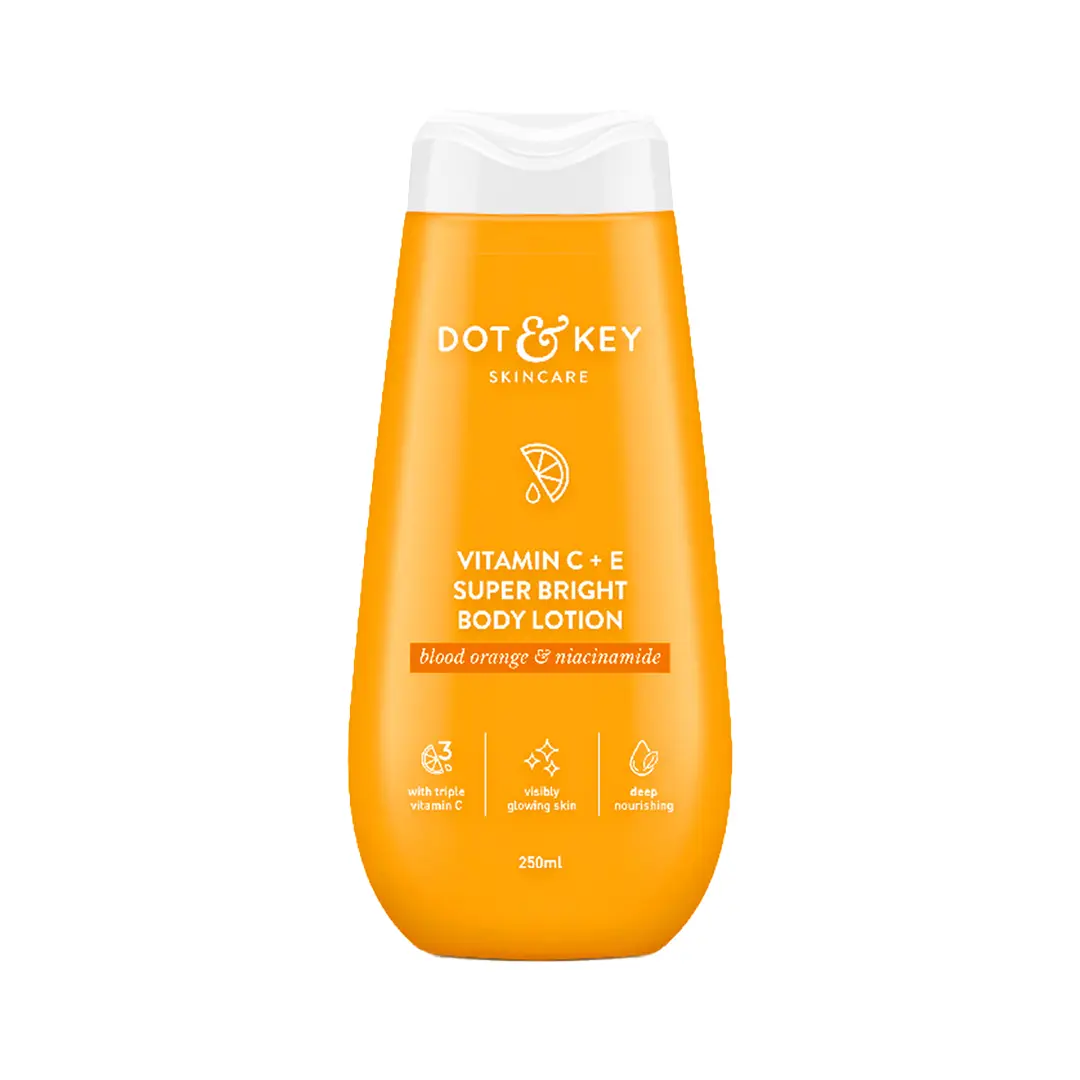 Dot & Key Vitamin C + E Super Bright Body Lotion with Niacinamide for Reducing Discolouration, Dark Spots and Tanning - 250 ml