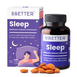 BBETTER Sleep Melatonin 10mg, Valerian 100mg | Promotes Relaxation & Sleep, Helps Improve Sleep Quality icon