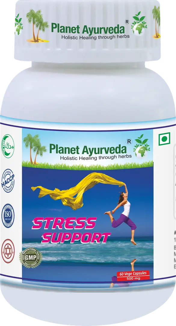 Planet Ayurveda Stress Support for Healthy Mind and Body - Pack of 1 (60 Capsules)
