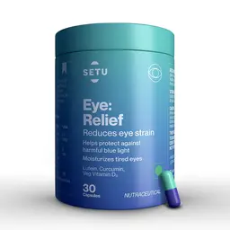 Setu Eye: Relief Plant Based Eye Vitamin for Adults | Patented Lutemax 2020 with Lutein 20mg, 4mg Zeaxanthin, Patented Nutritears with Curcumin & Veg Vit D3 | Protects Against Blue Light icon