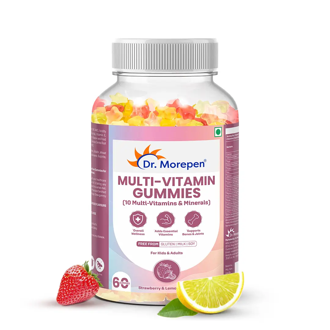 Dr. Morepen Multivitamin Gummies with 10 Multi-vitamins & Minerals for Overall Wellbeing - Pack of 1 (60 Gummies)