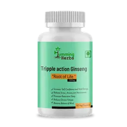 Humming Herbs Triple Action Ginseng With Siberian, American & Red Korean (Energy & Immunity) (90 Capsules) icon
