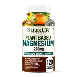 Nature Life Nutrition Plant Based Magnesium Supplement 220mg for Muscle, Bones & Nervous System icon