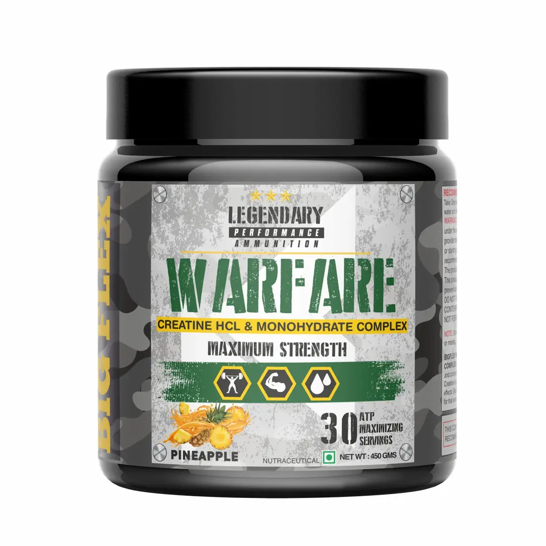 Bigflex Warfare with Creatine HCL and Monohydrate Complex for Endurance and Muscle Recovery - Pineapple,450 gm