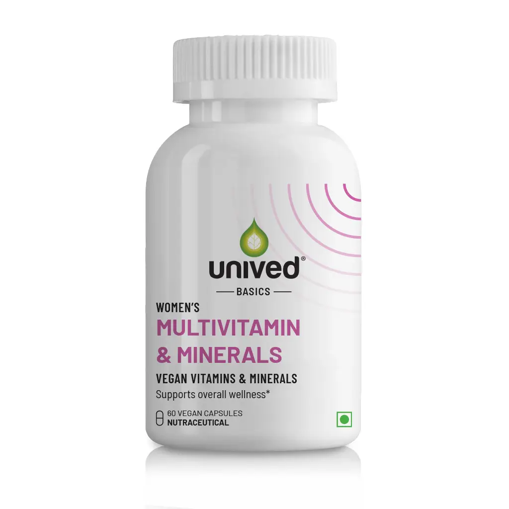 Unived Basics MV+M Women's with Copper Gluconate for Energy, Immunity, And Overall Wellness - Pack of 1 (60 Capsules)