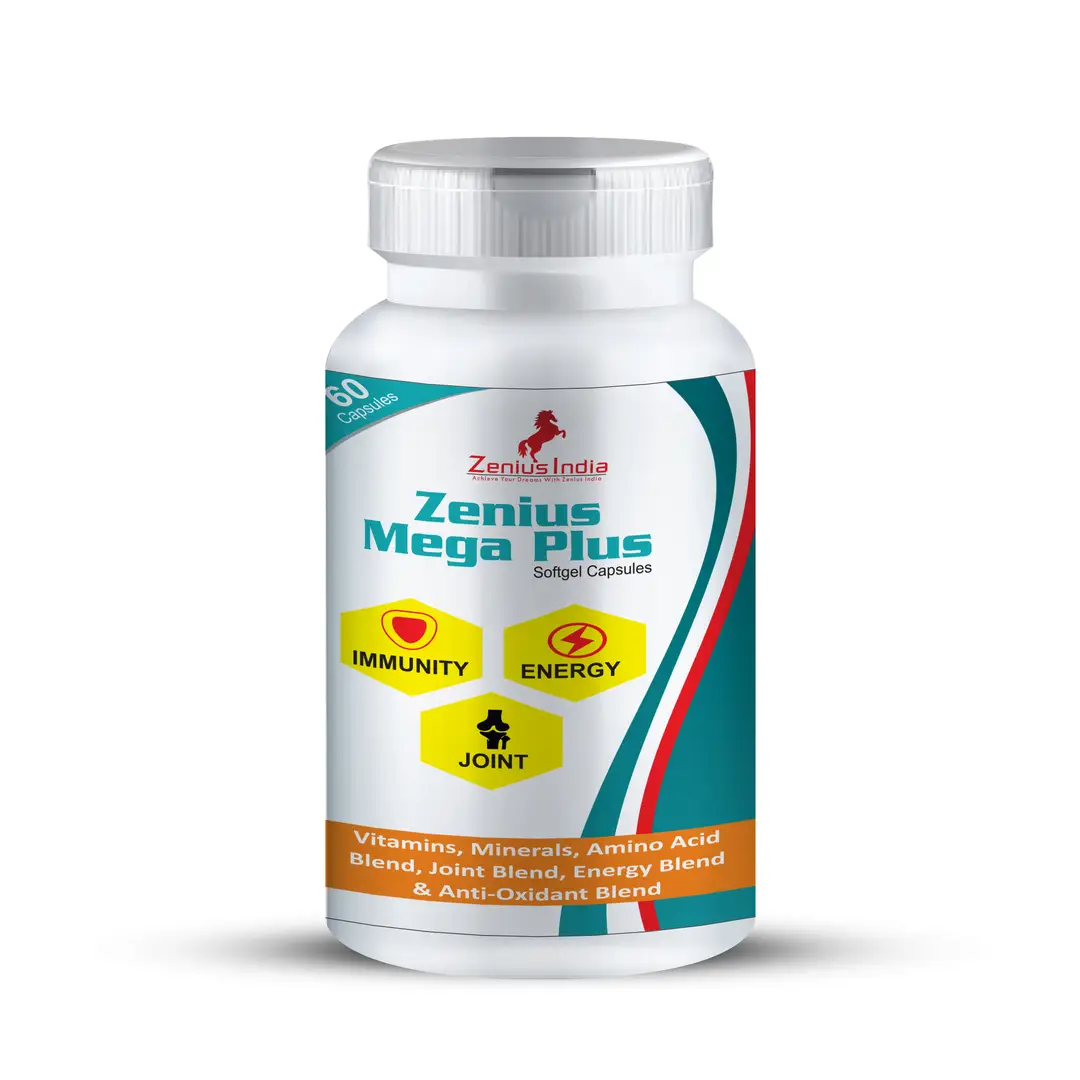 Zenius Mega Plus Capsule for Energy Booster and Joint Pain Relief - Pack of 1 (60 Capsules)
