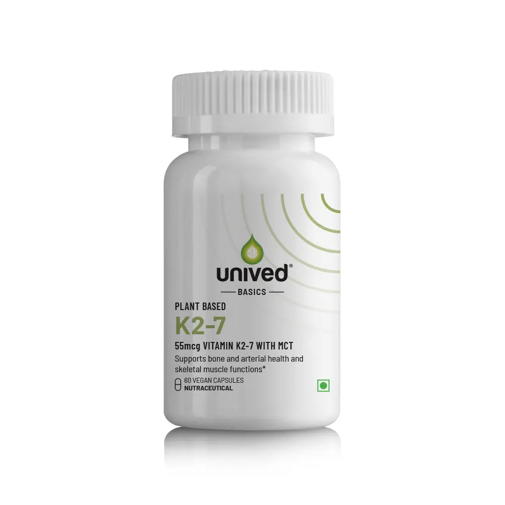 Unived Basics K2-7 for Relieving Muscle Cramps - Pack of 1 (60 Capsules)