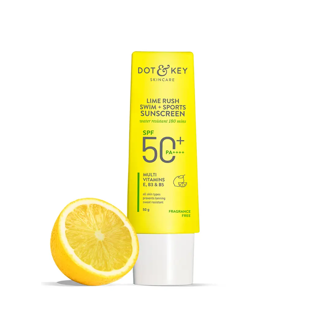 Dot & Key Lime Rush Swim+Sports Sunscreen SPF 50+, PA++++ for Even Toned & Glowing Skin - 50 gm
