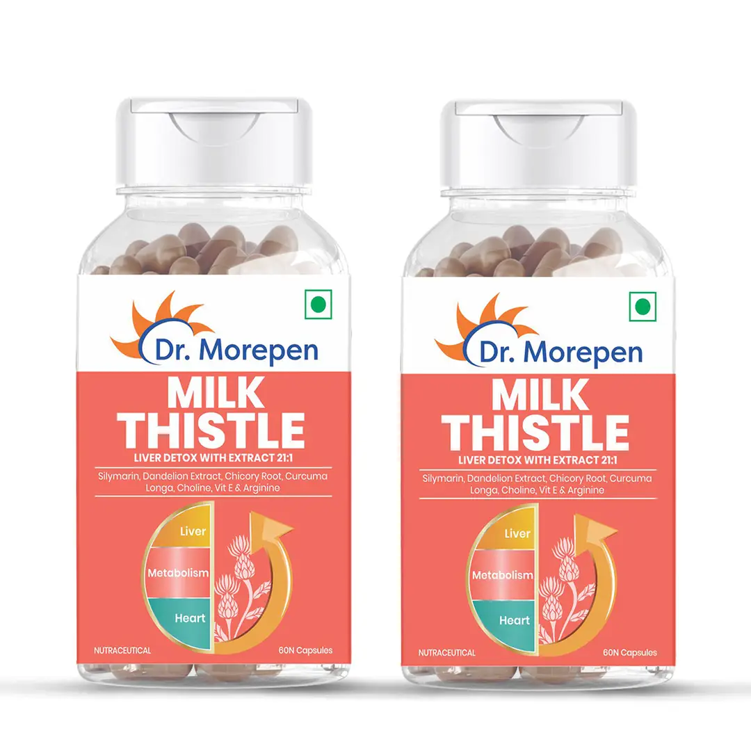 Dr. Morepen Milk Thistle+ for Liver Detox, Protection and Enhancement  - Pack of 2 (120 count)