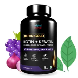 Alpha Mortal -  Biotin GOLD - Biotin, Keratin and Piperine - Help your hair get stronger, fights off brittle nails - 60 tablets icon