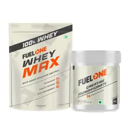 Fuel One Whey Protein Max Pouch Whey Protein (Chocolate, 1 kg / 2.2 lb) & Creatine Monohydrate 100gm (Unflavoured, 33 Servings)  icon