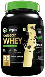 Fitspire Gold Standard 100% Whey Protein Isolate with 24 gm Protein and 4.3 gm BCAA for Lean Muscle Mass icon