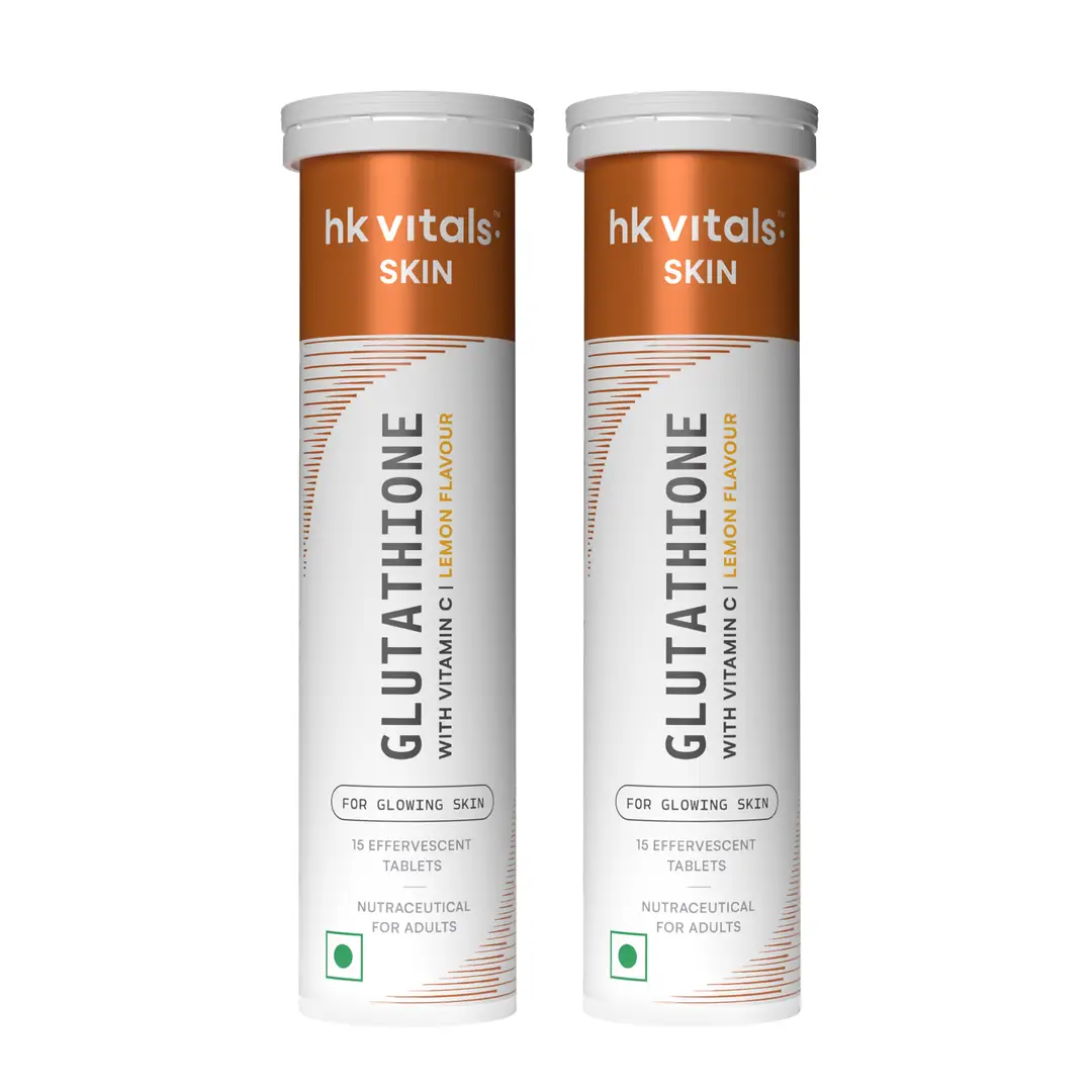 HealthKart HK Vitals Glutathione with Vitamin C & E, for Skin Glow and Hydration - Lemon,30 Effervescent Tablets