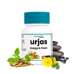 Myupchar Ayurveda Urjas Energy & Power Capsule with Shilajit, Safed Musli, Ashwagandha for Improving Stamina, Strength & Immunity icon