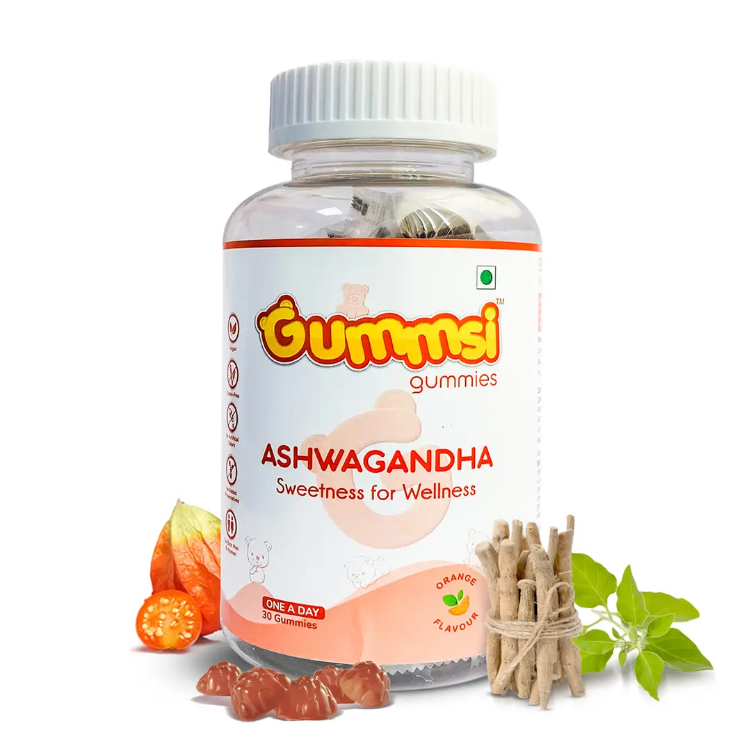 Gummsi - Ashwagandha - With Vitamin E - For Relaxation & Focus - Pack of 1 (30 Gummies)