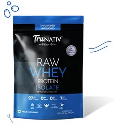 TruNativ Raw Whey Protein Isolate Powder | Unflavoured | 27g Protein 7g BCAA For Muscle Strength and Bone Health | Cold Pressed All Natural Protien Powder for Men & Women| 900g icon
