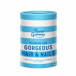 Power Gummies - Hair & Nail Gummies with Biotin, Zinc, Vitamins A to E & Folic Acid for Healthy Nails & Hair Growth icon