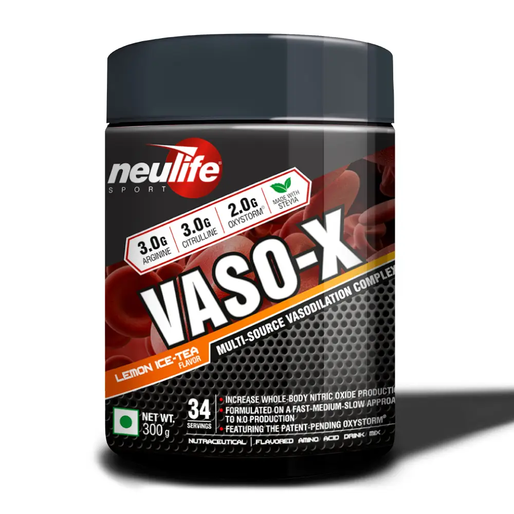 Neulife Vaso X with Citrulline, Arginine for Strength and Endurance - Lemon Ice Tea (300 gm)