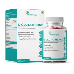 Herbal max - L Glutathione 100mg - Immune Support, Antioxidant Support, Healthy Radiant Skin and Liver Detox - For Men and Women - 60 Tablets icon
