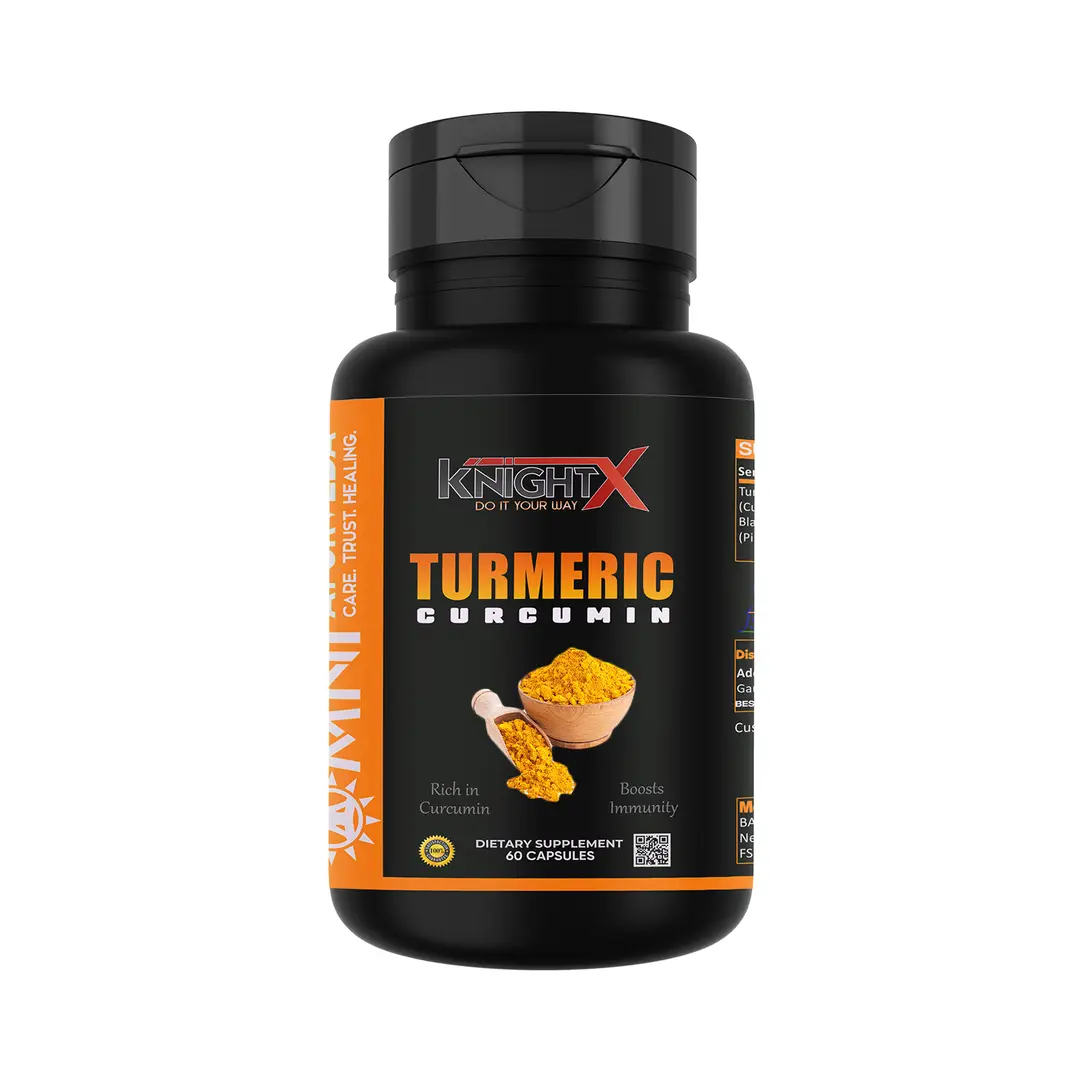 KnightX -  Naturals Turmeric Immunity booster with powerful Anti-oxidants curcumin - 60 Capsules - Pack of 1 (60 Capsules)