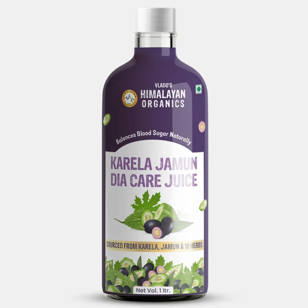 Vlado's Himalayan Organics Karela Jamun Diabetic Care Juice with Neem, Amla, Giloy, Gudmar, Methi for Diabetic and Sugar Control - 1000 ml