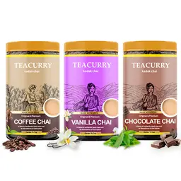 TEACURRY Flavored Chai Combo Pack (3x100 Grams) - Coffe, Vanilla, Chocolate icon