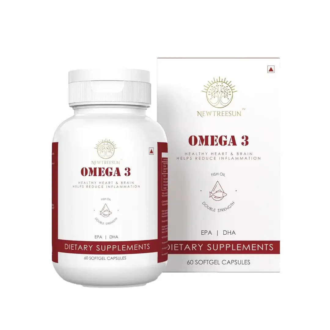 Newtreesun - Omega 3 for Brain and Heart - Pack of 1 (60 Capsules)