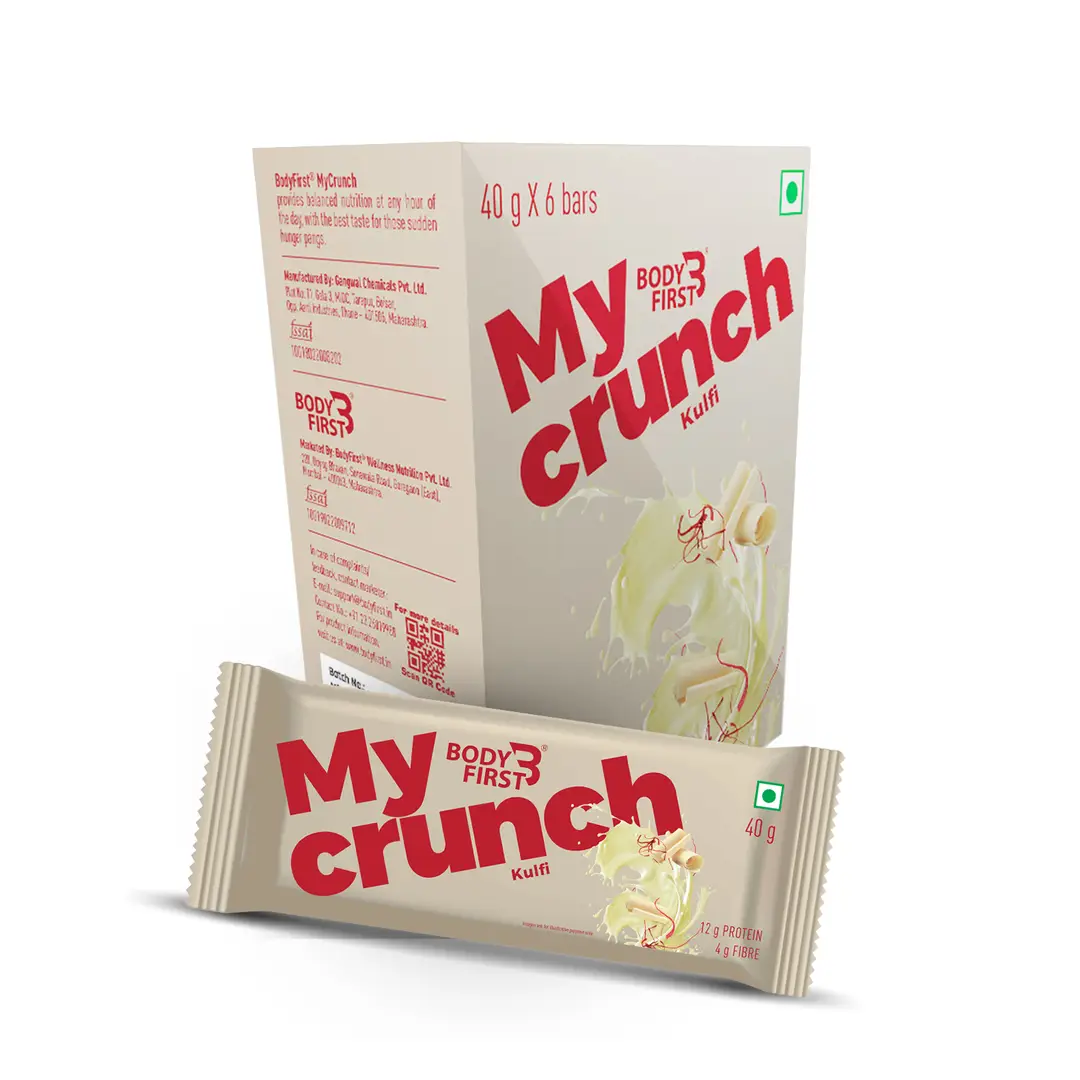 Bodyfirst My Crunch - 12g Protein, 4g fiber - 6 bars - Kulfi