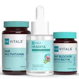 HealthKart HK Vitals Hairfall Solution Kit Stage 2 - Hair Multivitamin  (60 Capsules), Hair Growth Serum (30 ml) and DHT Blocker with Biotin (30 Tablets) icon