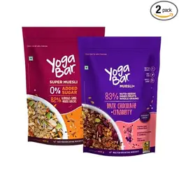 Yogabar - Muesli Super Saver Combo - 400gx2 - Dark Chocolate & Cranberry - No Added Sugar Muesli for Weight Loss Management - Breakfast Cereal Muesli - Rich in Protein, Anti-Oxidants & Omega3 icon