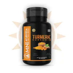 Omni Ayurveda - Turmeric Capsules - Turmeric powder and Black Pepper Powder - Improving Brain Function - 60 Capsules icon