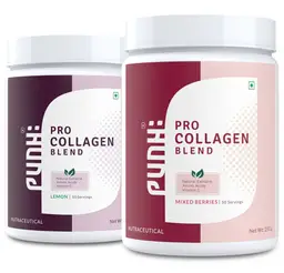 Punh - Pro Collagen Blend for Anti-Ageing  & Healthier Skin, Hair & Nails - Lemon & Mixed Berries Combo icon