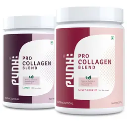Punh - Pro Collagen Blend for Anti-Ageing & Healthier Skin, Hair & Nails - Lemon & Mixed Berries Combo icon
