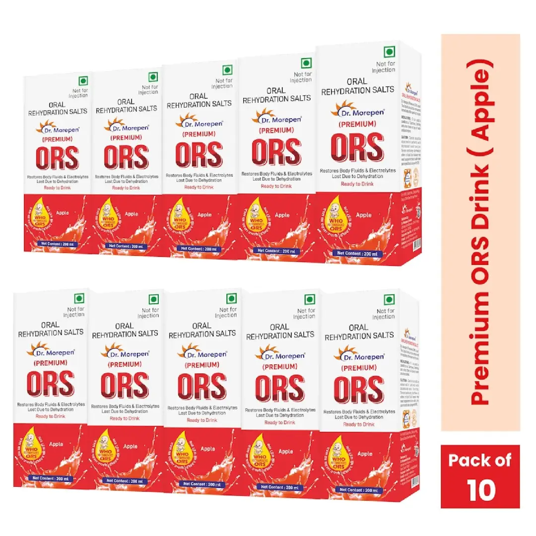 Dr. Morepen Premium ORS Drink With Electrolytes for Instant Hydration - Apple (2000 ml)