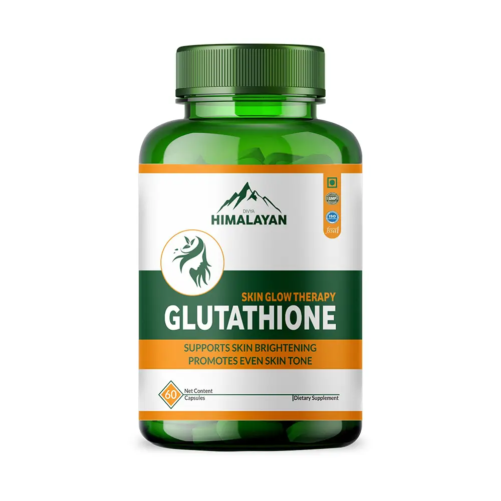 Divya Himalayan - L- Glutathione Reduced With Vitamin C, Vitamin E & Grapeseed Extract - Pack of 1 (60 Capsules)