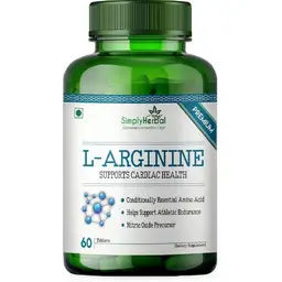 Simply Herbal  L-Arginine Supplement 500 mg For Men Women, Support Bone Muscle Building Amino Acid, Strength, Performance & Energy, Recovery, Immune System- 60 Tablets icon