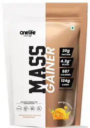 Onelife Mass Gainer For Lean Mass & Muscle Gain with 20+ Micronutrients, DigeZyme®- 1 Kg icon
