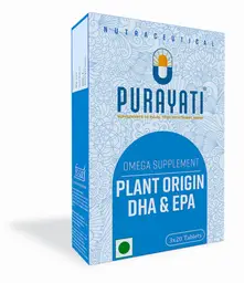 Purayati Omega 3 Supplement | Plant Origin DHA and EPA | 60 Tablets icon