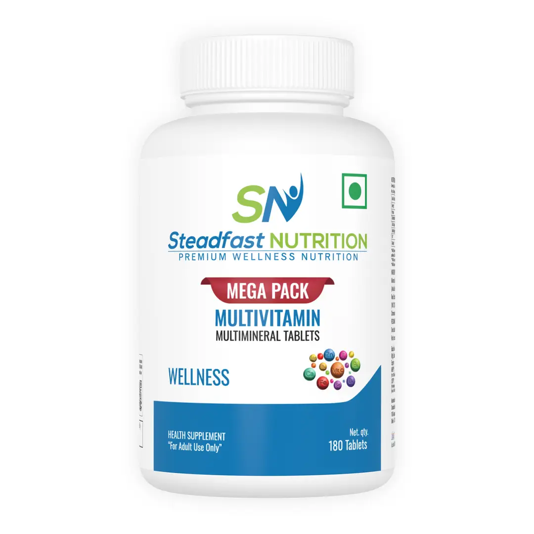 Steadfast Nutrition Multivitamin with Omega-3 fatty acids for Immunity - Pack of 1 (180 Tablets)