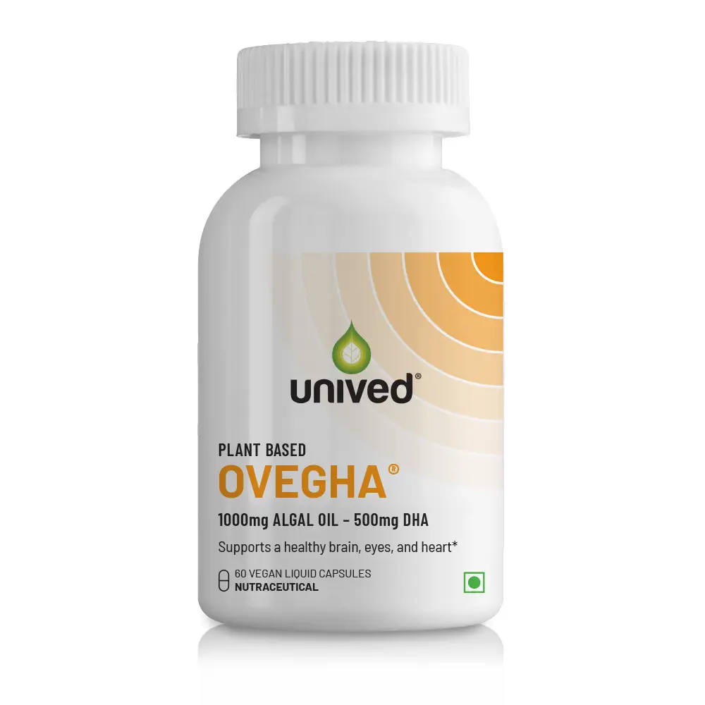 Unived - Ovegha - With Algal Oil - For Reducing The Risk Of Cardiovascular Diseases - Pack of 1(60 Capsules)