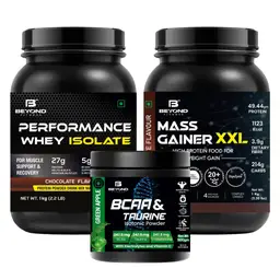 Beyond Fitness - Beast Mode (Combo) (Mass Gainer 1kg + whey Isolate Protein 1kg + BCAA Isotonic energy drink 500gm) icon