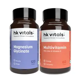 hk vitals Magnesium Glycinate (1682mg) (120 Tablets) and Multivitamin (60 Tablets) for Better Sleep Quality and Muscle Recovery