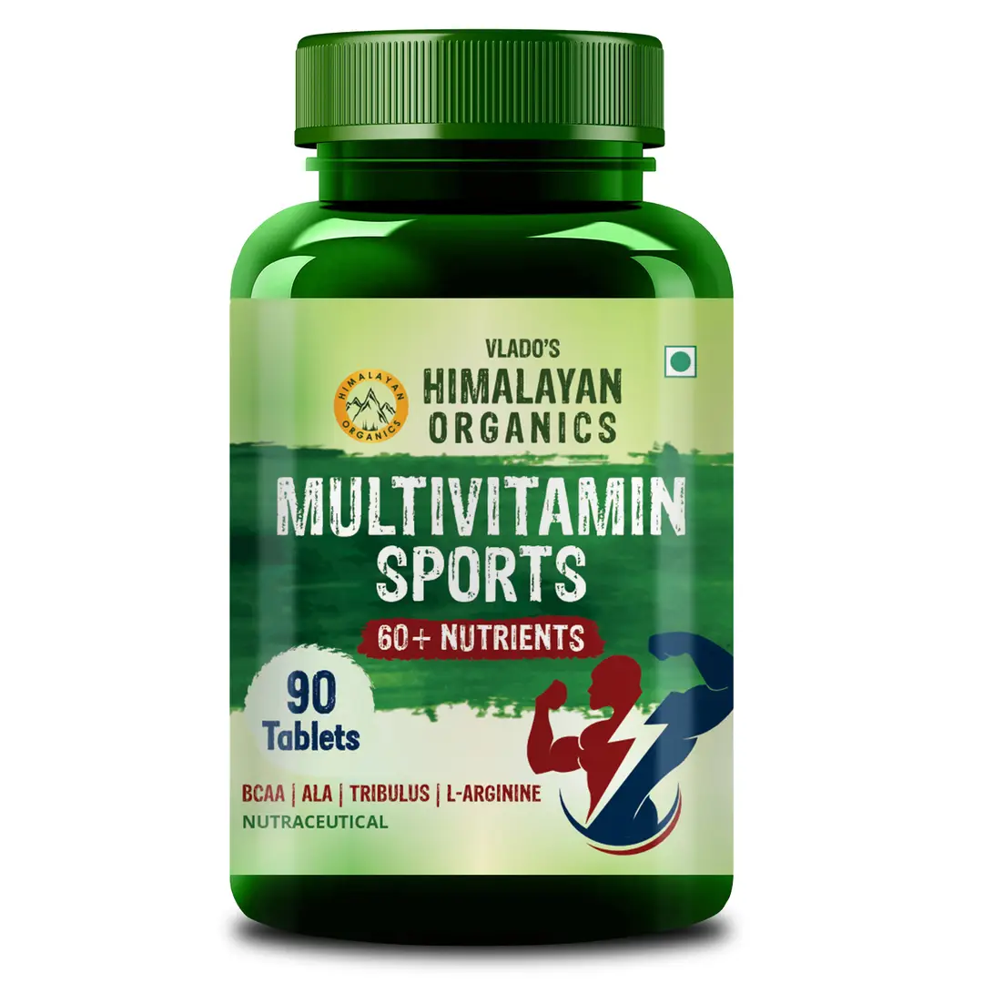 Vlado's Himalayan Organics Multivitamin Sports with 60+ Vital Nutrients, 13 Performance Blends - Pack of 1 (90 Tablets)