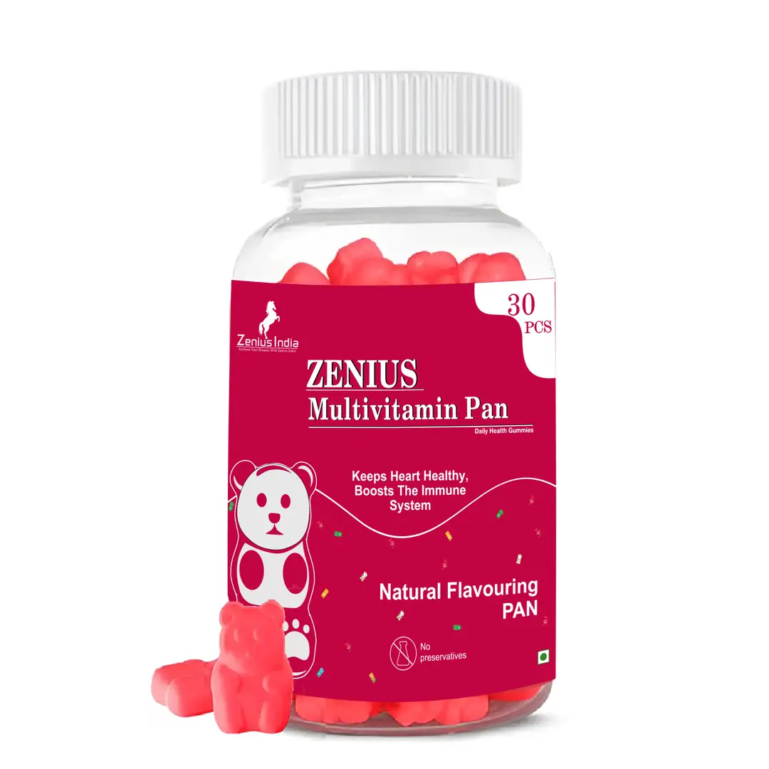 Zenius Multivitamin with Vitamin A, C and D3 for Overall Health and Well-Being - Pan,30 Gummies